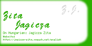 zita jagicza business card